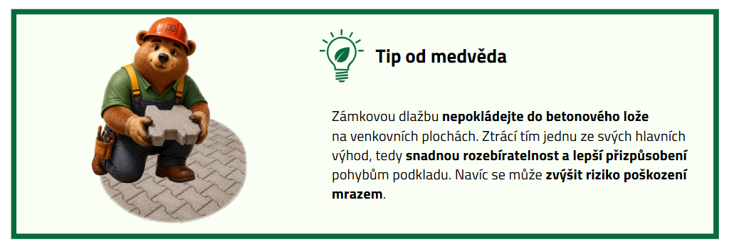 Praktický tip od medvěda o pokládání zámkové dlažby